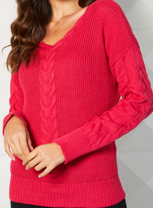 French Kyss - Cable V-Neck Top