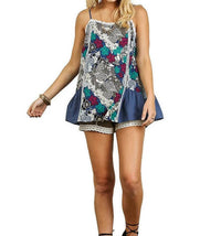 Umgee - Floral Spaghetti Strap Lace Tank Top