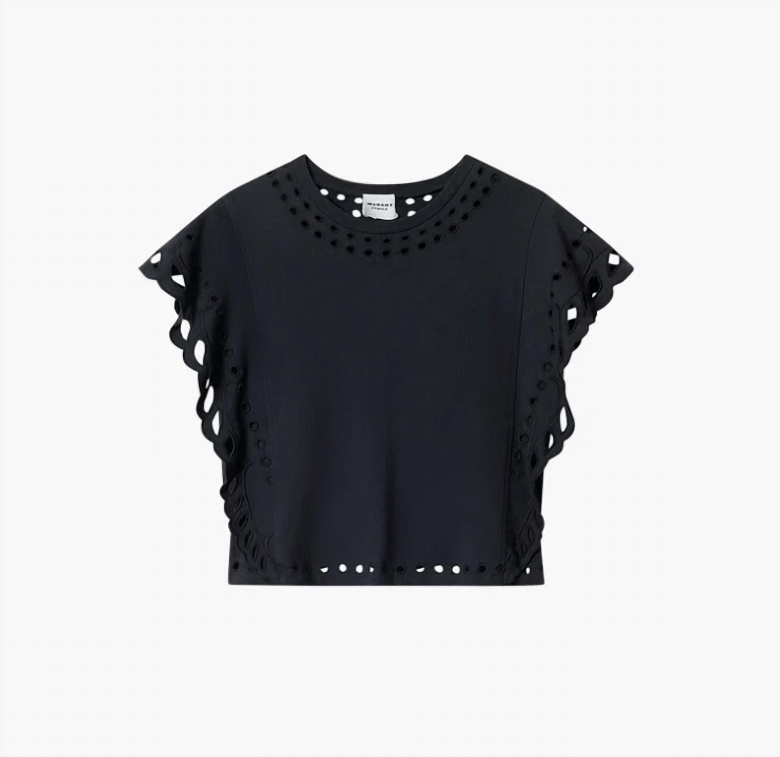 ISABEL MARANT Odyle Top in faded black - women's t-shirt - view 5