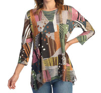 Jess & Jane - Doodles Chiffon Hem Top
