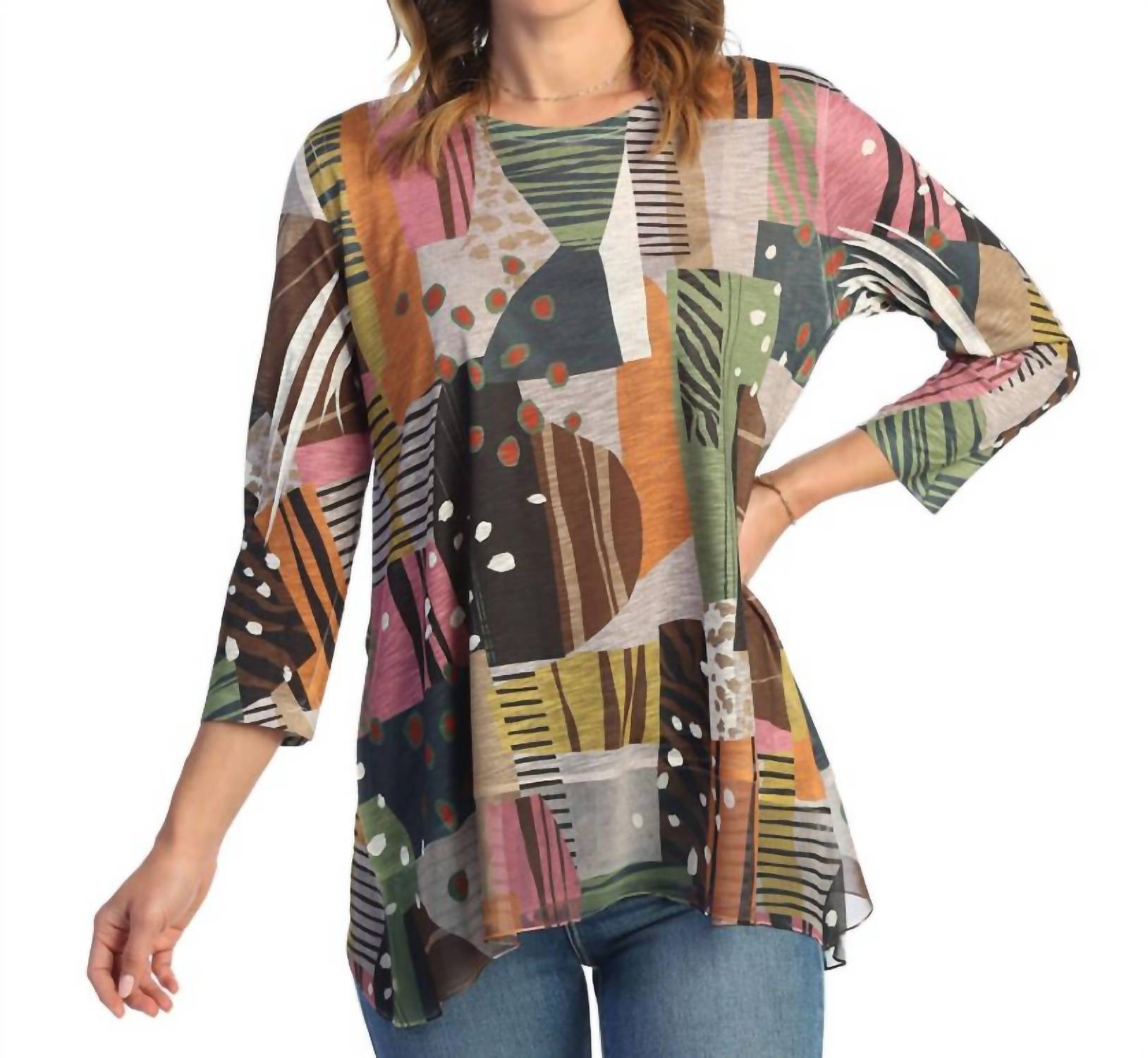 Jess & Jane - Doodles Chiffon Hem Top