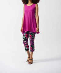 Joseph Ribkoff - Scoop Neck Sleeveless Flared Tunic Top