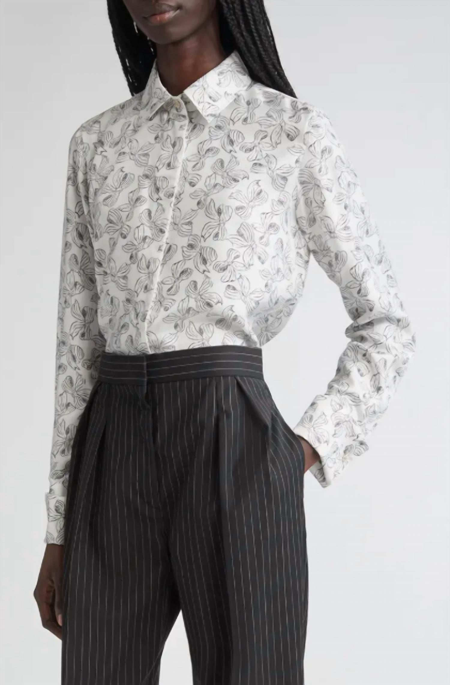 MaxMara Rodesia Blouse in white black - women's blouse