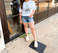 Disco Cowgirl Oversized Crewneck Tee in white - women's t-shirt