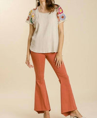 Umgee - Crochet Sleeve Top