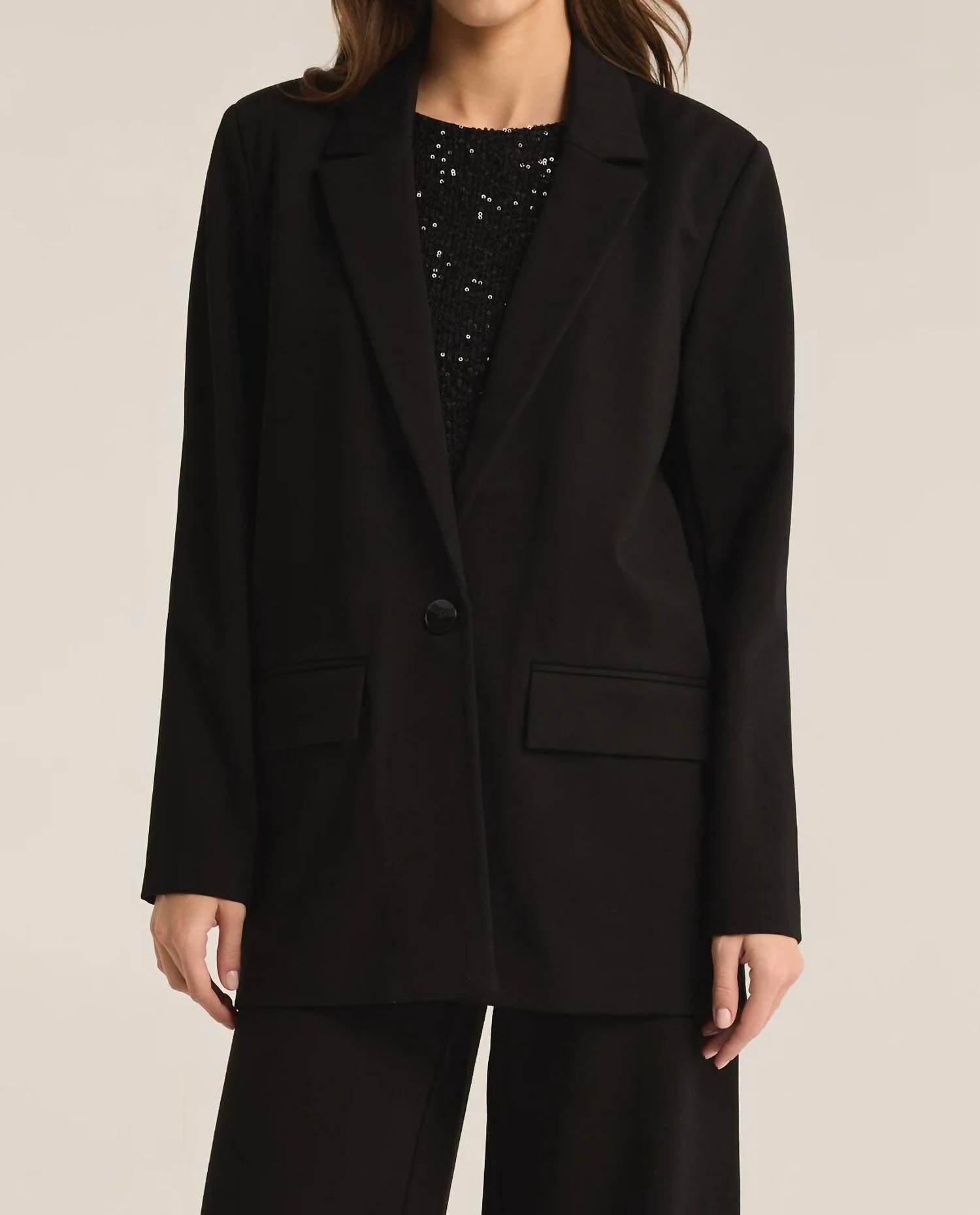 Z Supply Do It All Blazer in black - women's jacket