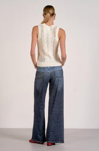 Elan - Open Knit Sleeveless Sweater Tank