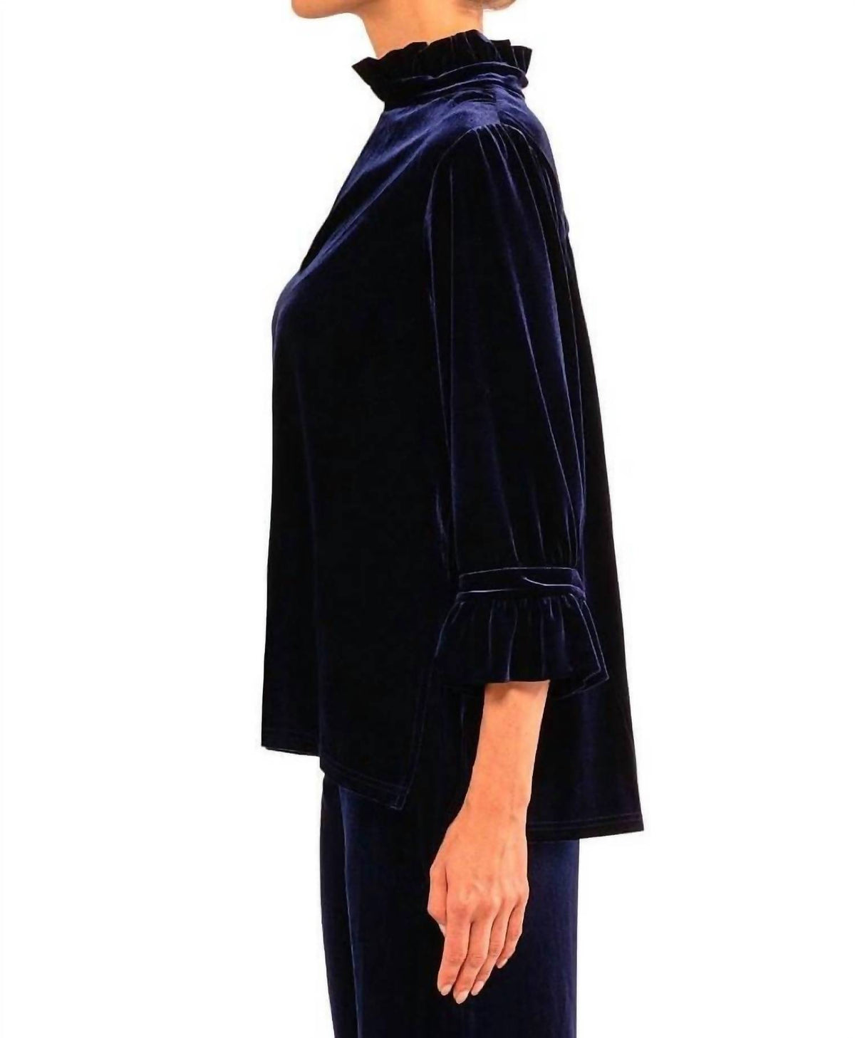 Gretchen Scott - Ruffle Neck Tunic Top