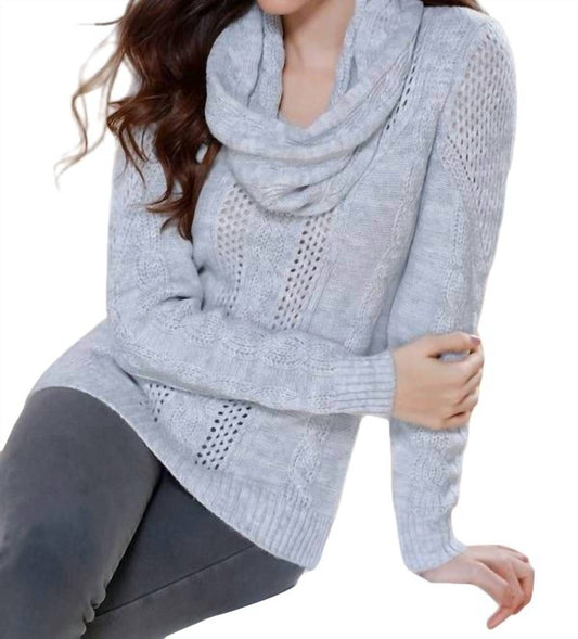 Juliana Cable Knit Sweater Attach Scarf