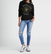 Seventy Eight And Sunny - Radiate Love Hacci Graphic Crew Sweatshirt