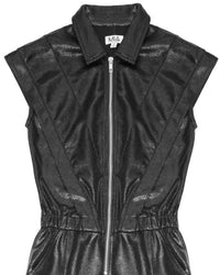 Mia - Girls Quilt Faux Leather Jumpsuit