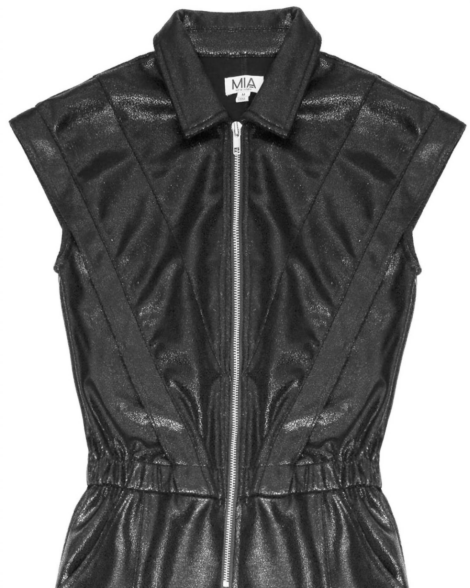 Mia - Girls Quilt Faux Leather Jumpsuit