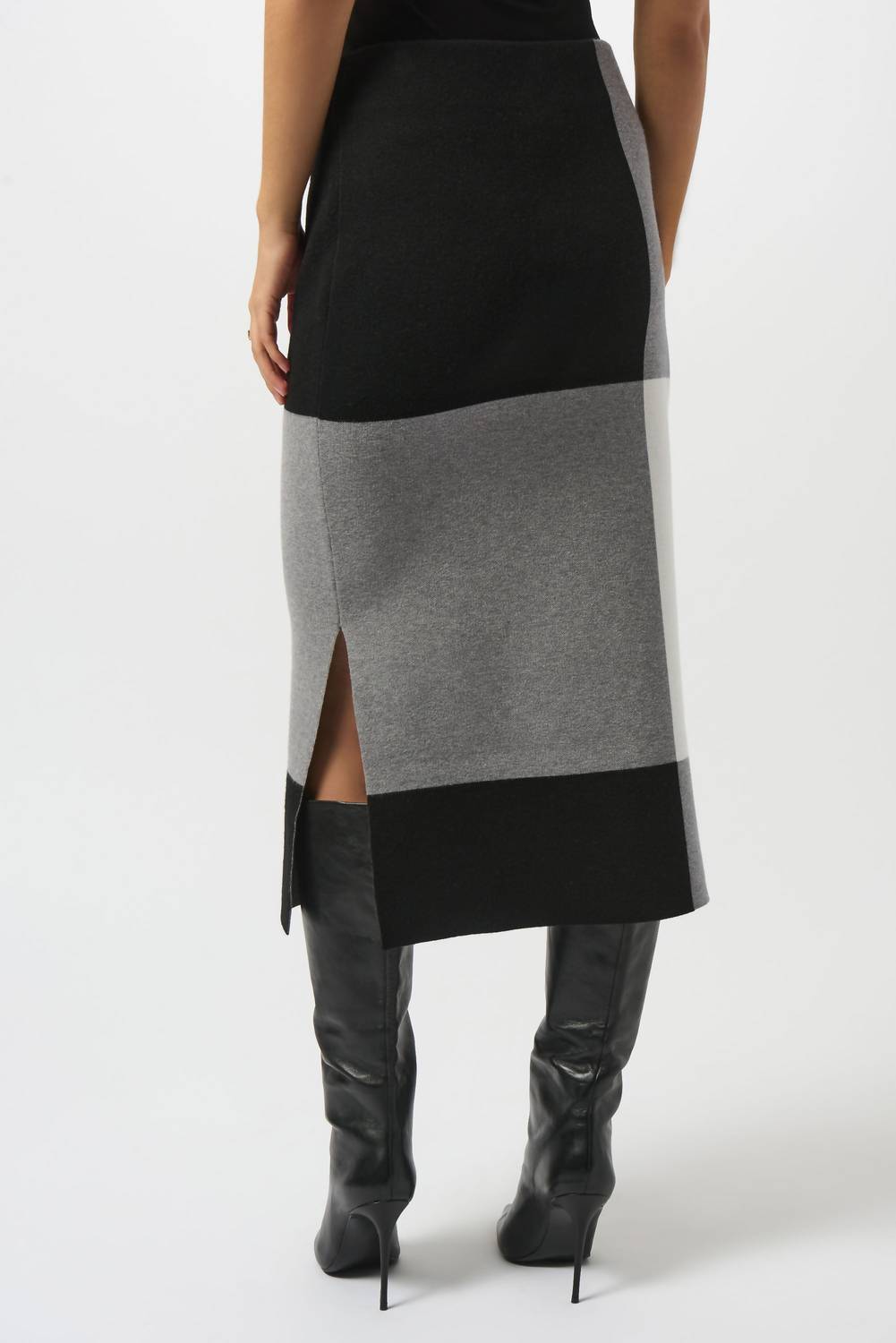 Joseph Ribkoff - Jacquard Sweater Colour Block Skirt
