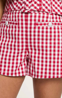 Cinq A Sept - Mini Gingham Denim Allie Shorts