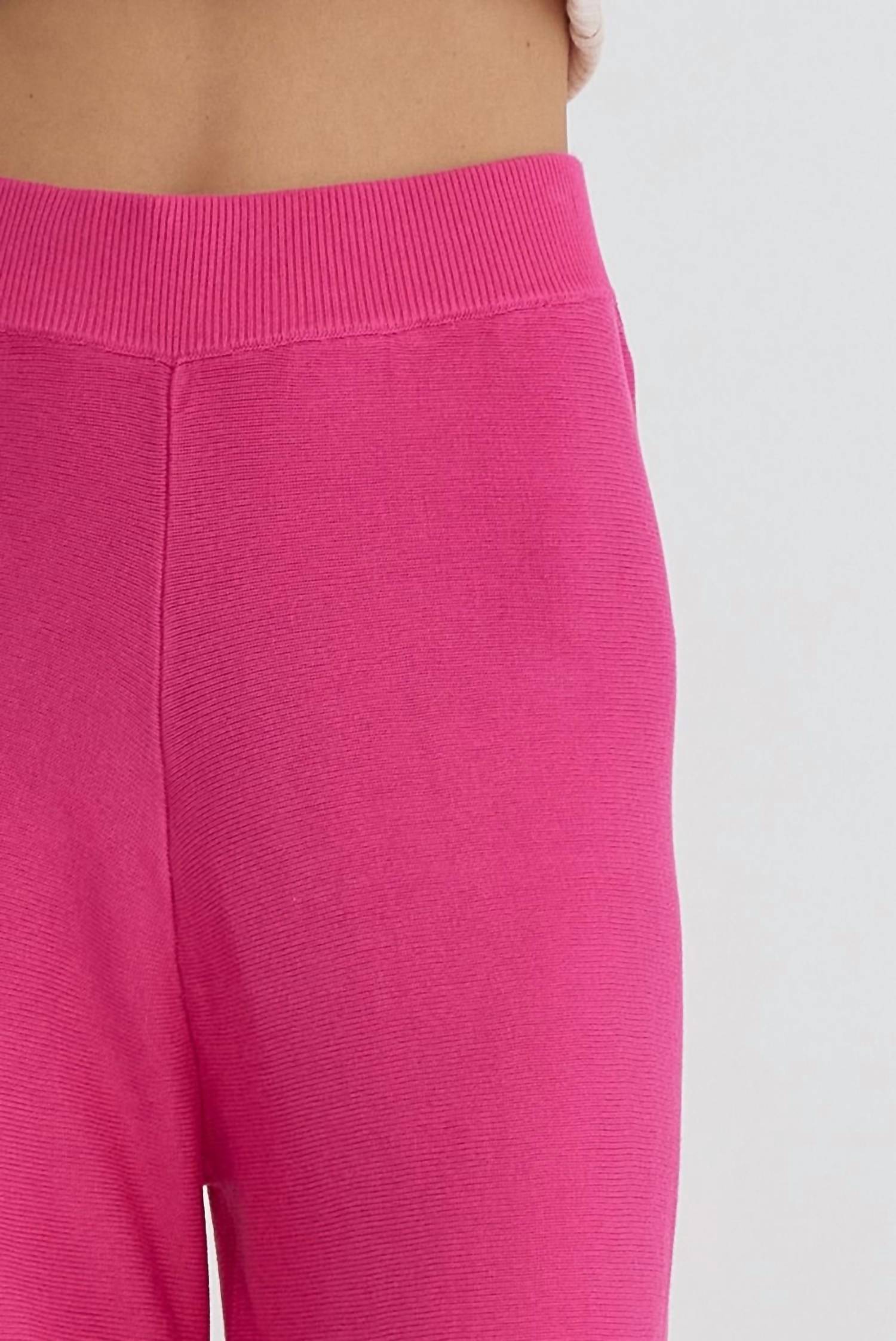 Entro - High Waist Wide Leg Knit Pant
