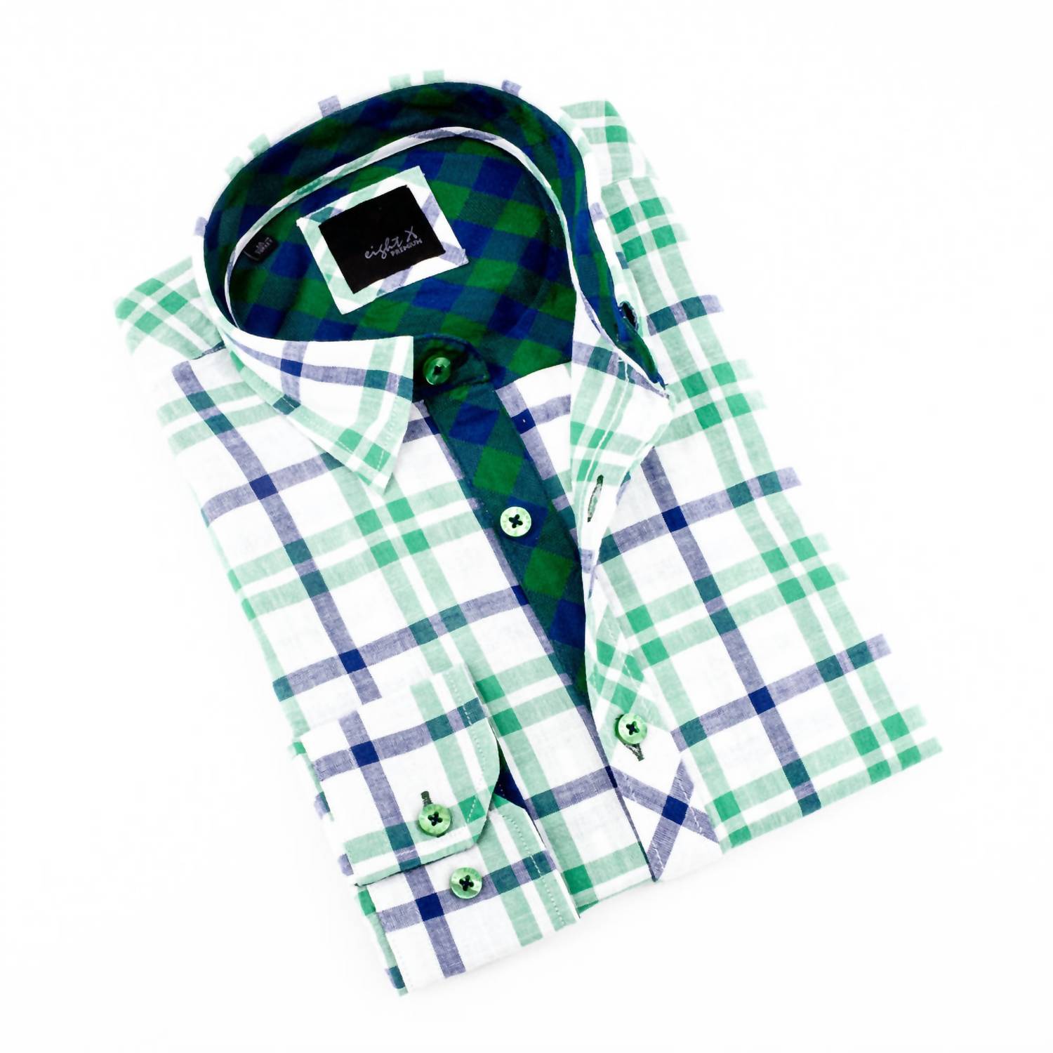 Eight X - Men's Plaid Button-up Shirt
