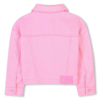 Billieblush Girl's Long Sleeve Jean Jacket in pink denim - kids' jacket - alternate view