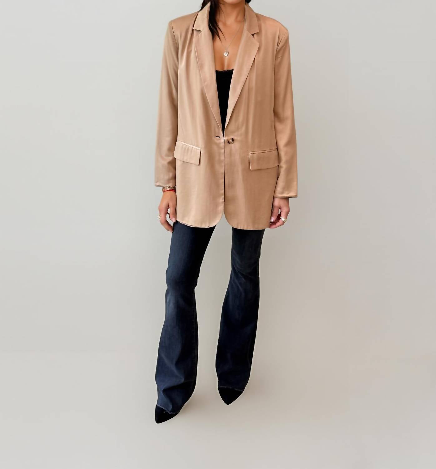 Malibu Road - Satin Boyfriend Blazer
