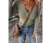 HIDDEN Slim Basic Top in laurel - women's long sleeve top