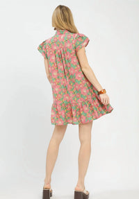 Umgee - Abstract Print Tiered Mini Dress