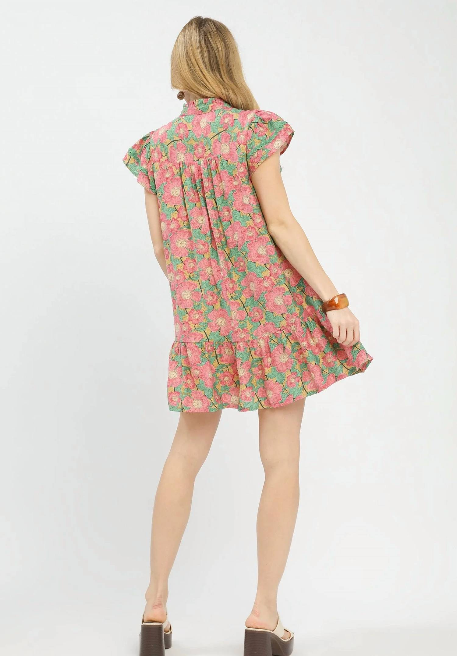 Umgee - Abstract Print Tiered Mini Dress