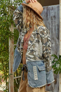 POL Camo Half Denim Jacket - women's jacket - alternate view