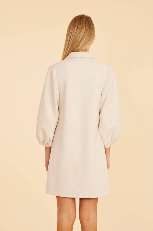 Dolce Cabo - Faux Suede Puff Sleeve Shirt Dress