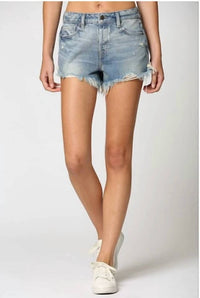 Hidden - Frayed Hem Denim Shorts