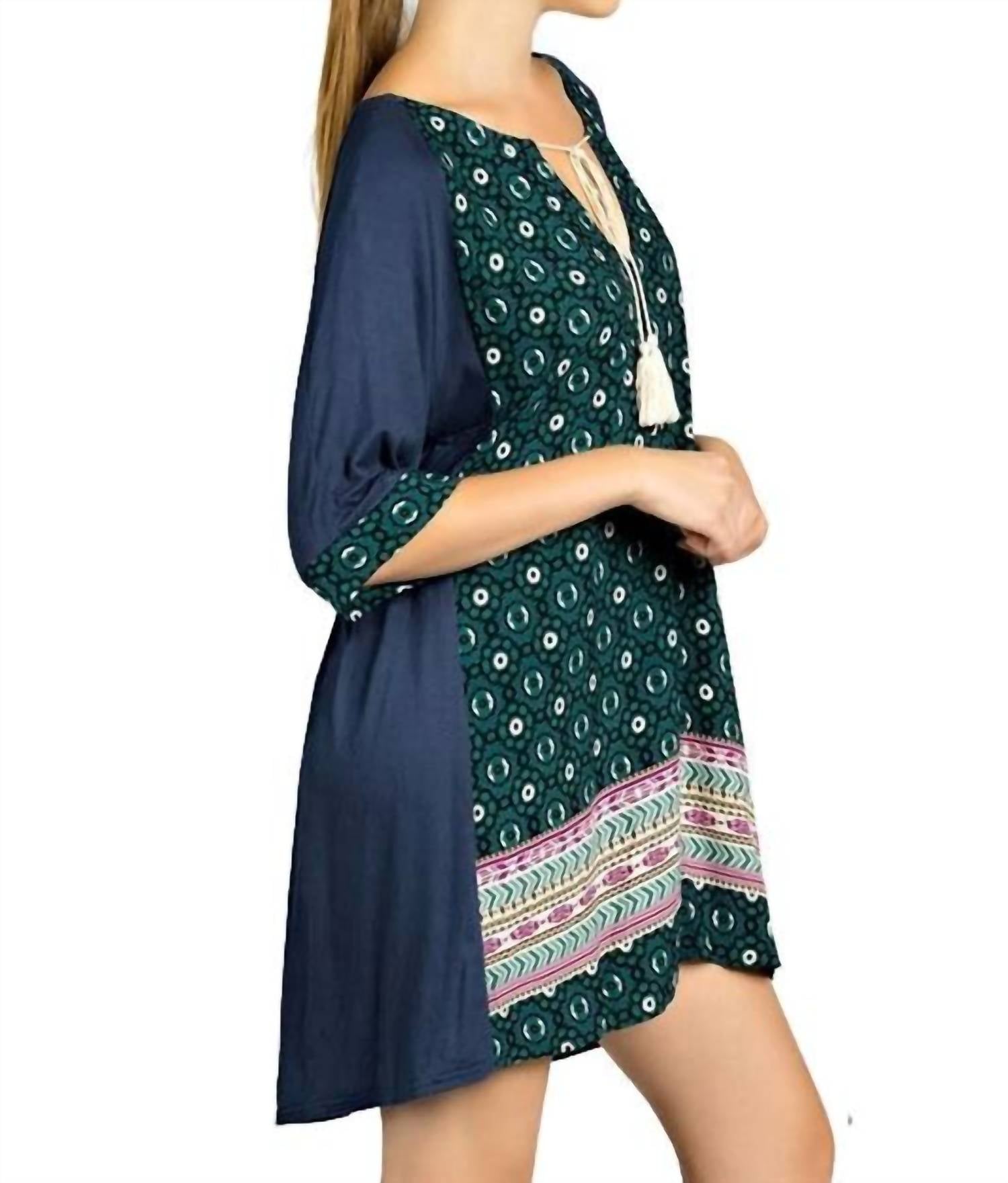Kori - Mixed Print Tassel Tie Dress