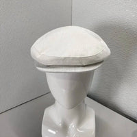 Capas Headwear Men’s Linen Newsboy Hat in white - men's hat