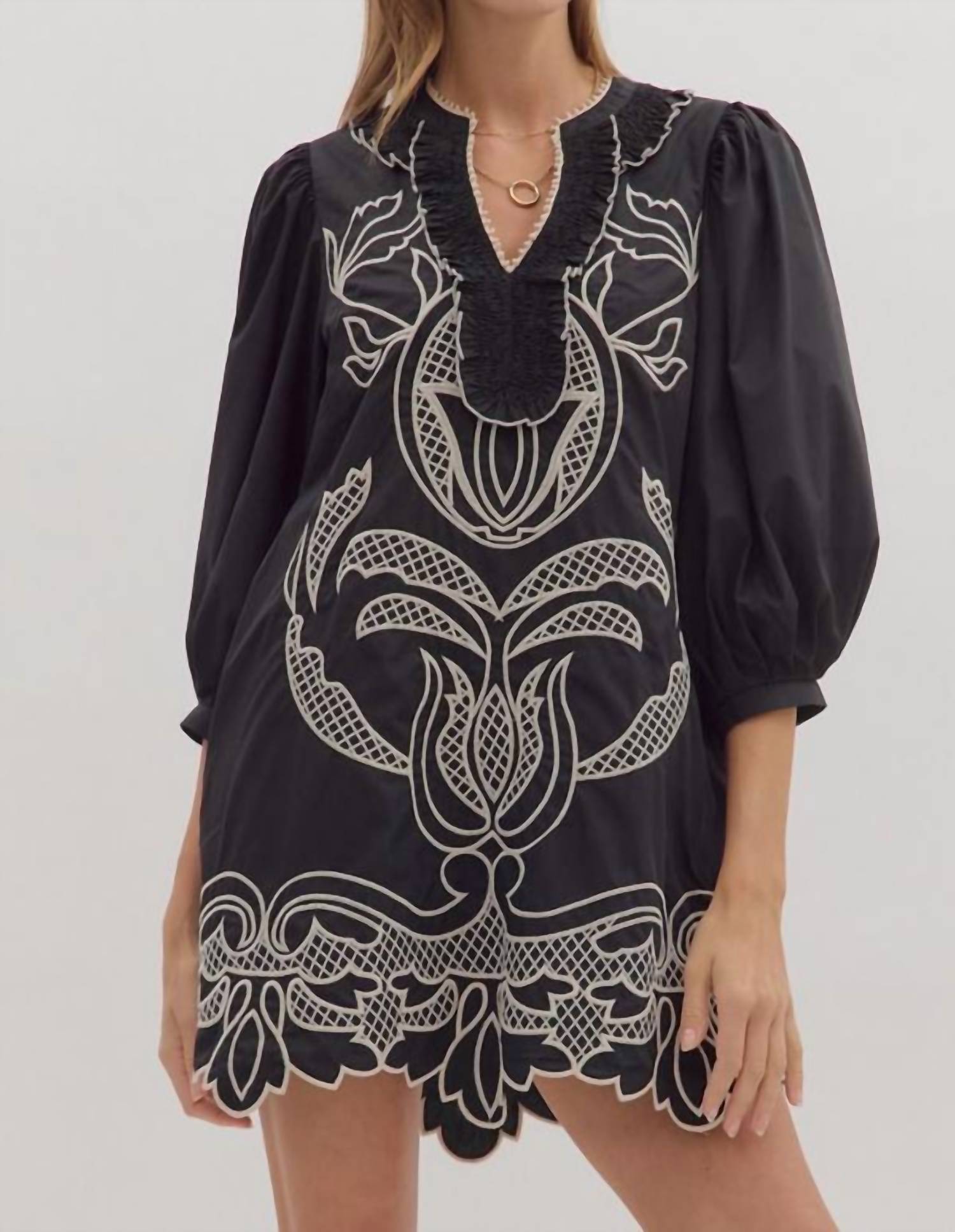 Entro - Puff Half Sleeve Mini Dress
