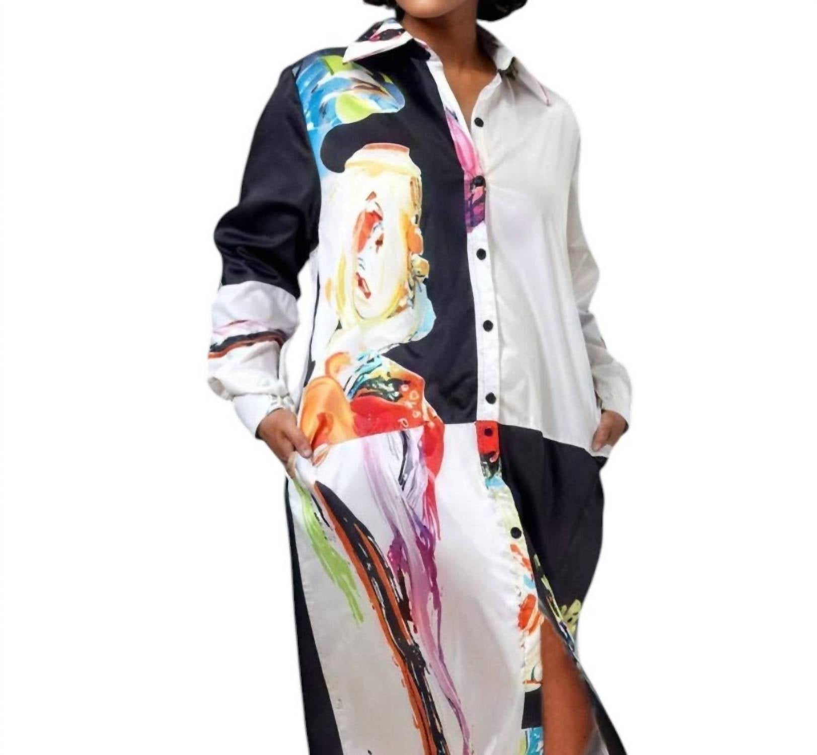 N By Nancy - Long Cuffed Button-down Dress