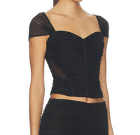 L'Agence - Asuka Shirred Mesh Top