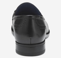 JOHNSTON & MURPHY Men's Gibbons Bit Loafer in black full grain - men's loafer - detail view