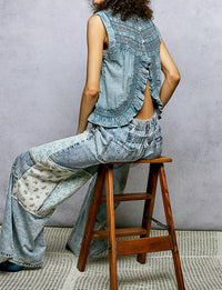 Pol - Open Back V-neck Top