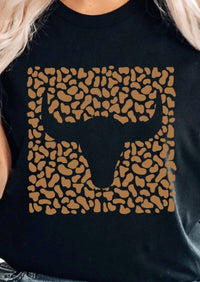 Kissed Apparel - Leopard Longhorn Texas Graphic Top