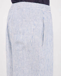 Officine Générale Nilson Striped Chino Pants in ecru mid blue - men's pants - view 4