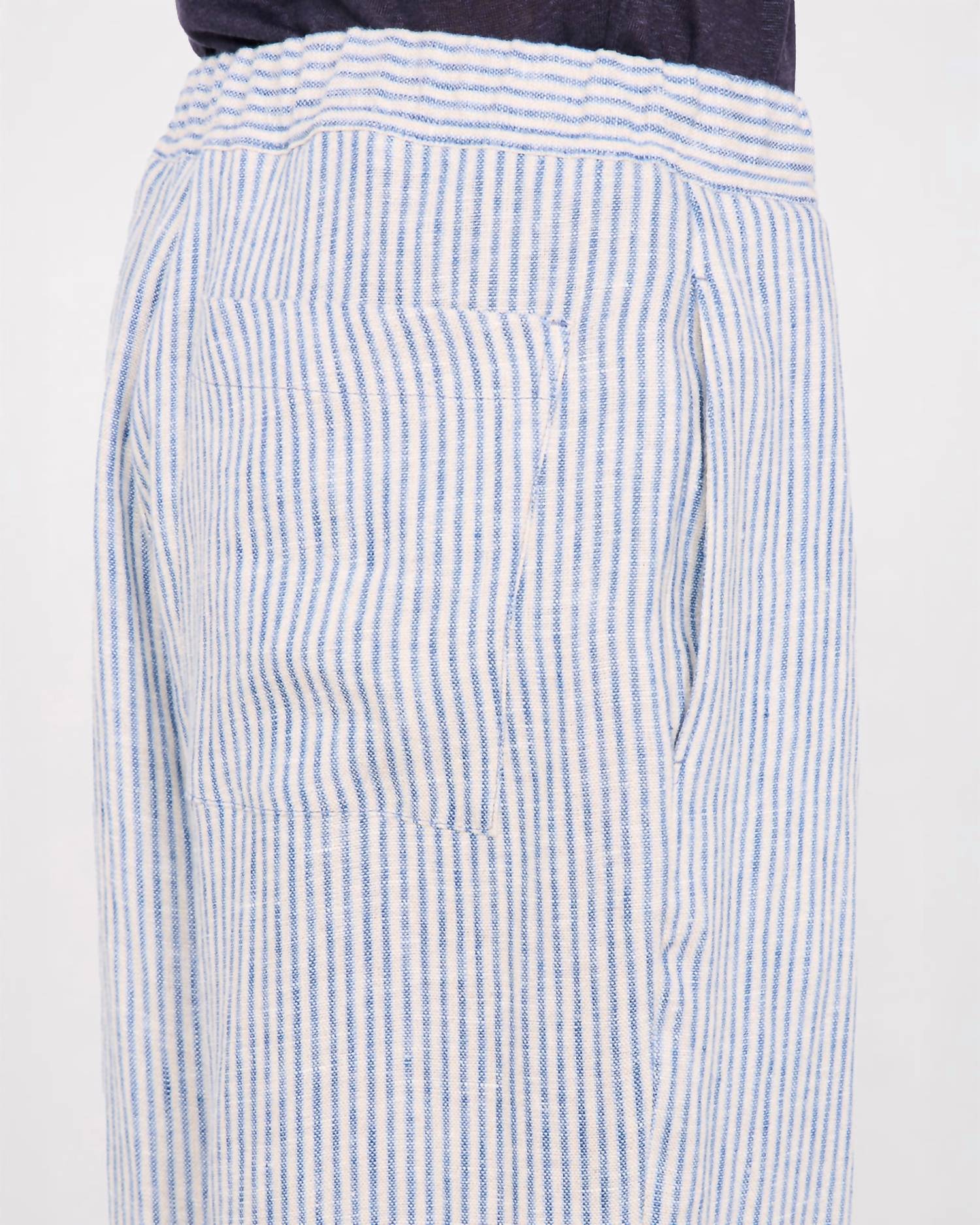 Officine Générale Nilson Striped Chino Pants in ecru mid blue - men's pants - view 4
