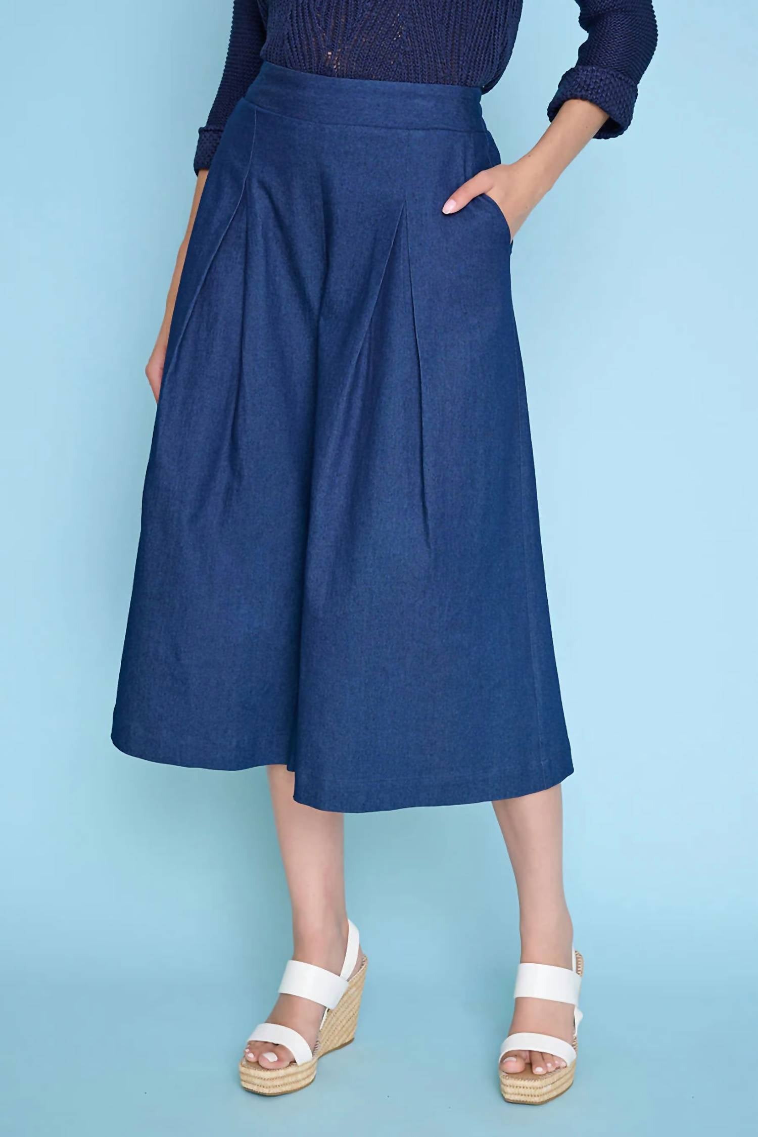Picadilly - Pleated Wide-Leg Cropped Pants