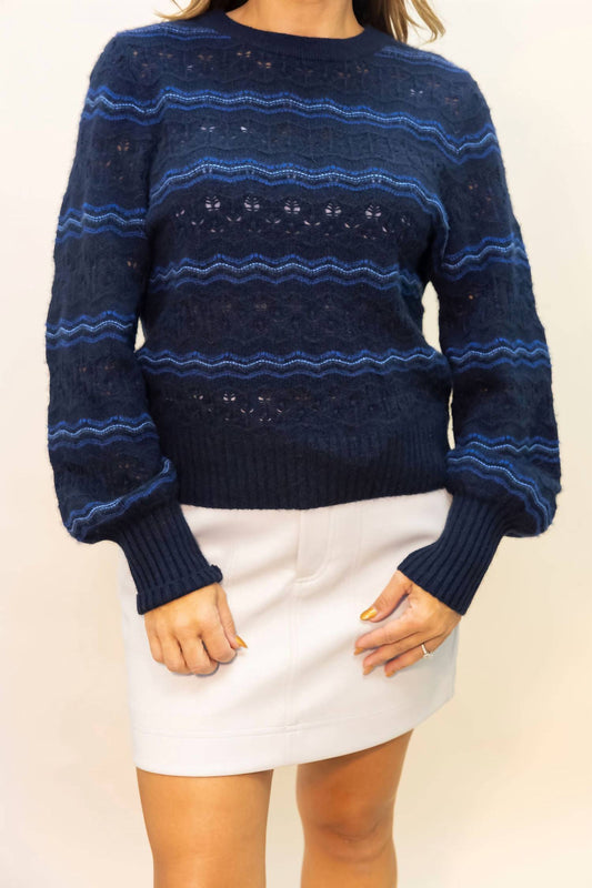 White + Warren - Cashmere Lace Stitch Sweater