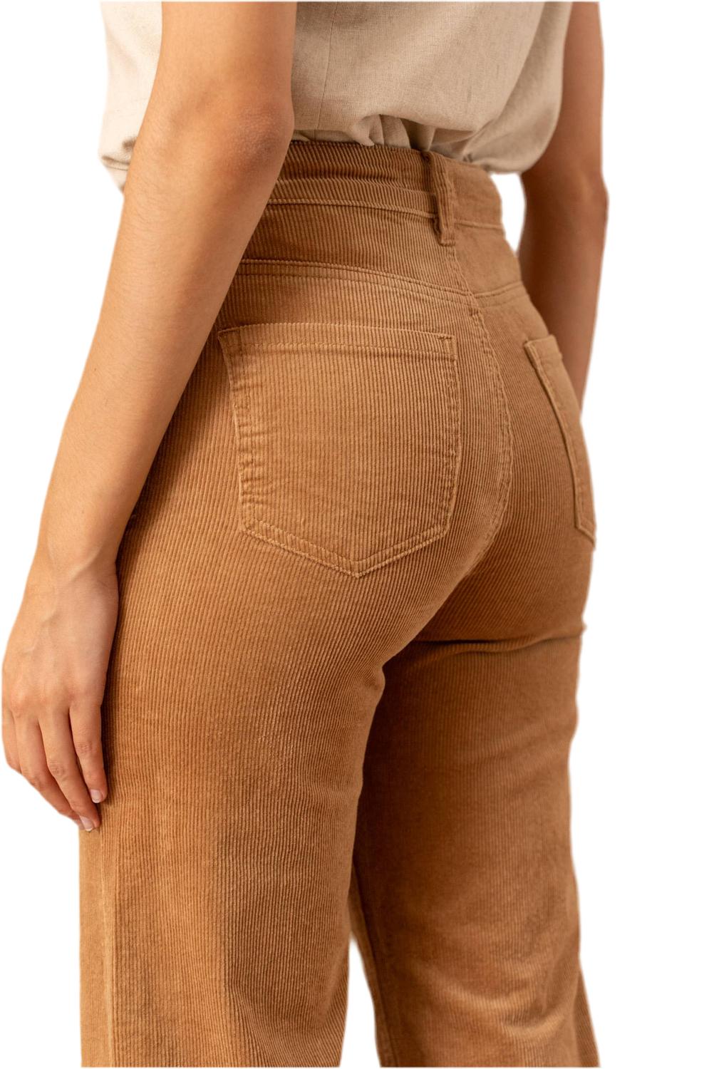 Vivid - Corduroy Wide Leg Crop Jeans