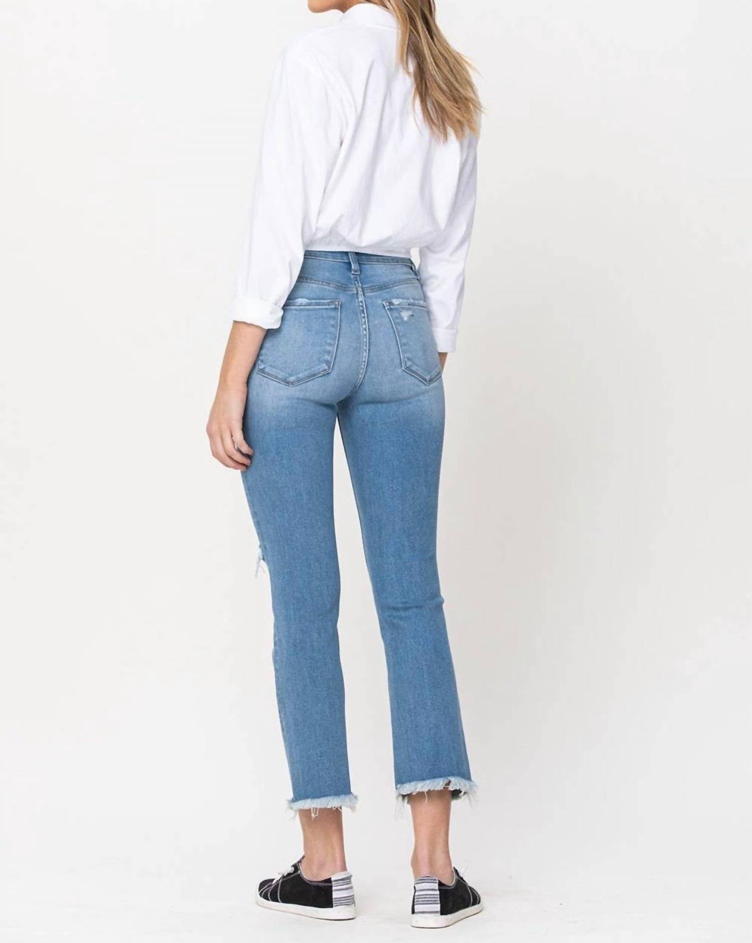 Vervet By Flying Monkey - Tori Button Fly Kick Mini Flair Jeans
