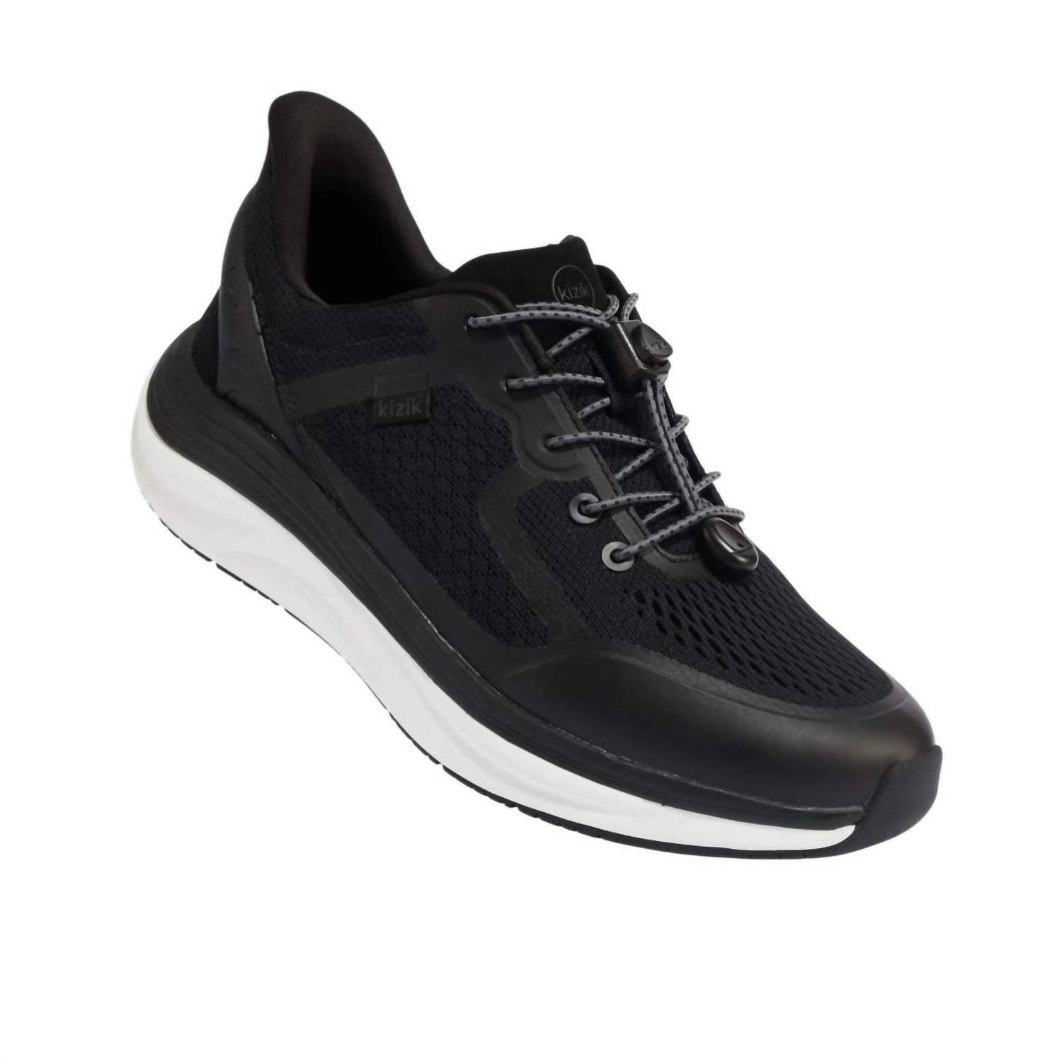 kizik Men's London Comfort Sneakers in black - men's sneaker - detail view