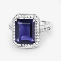 Diana M Jewels - Women's Octagon Natural Iolite Fashion Ring (3.70 Ct) - Signature Plus
