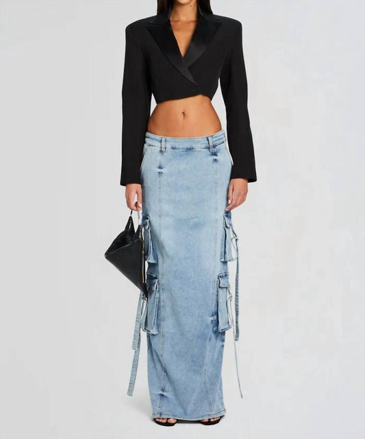 Retrofete - Women's Cerise Cargo Denim Maxi Skirt