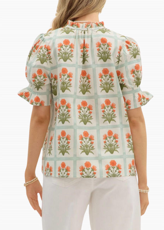 Entro - Floral Window Pattern Pullover Top