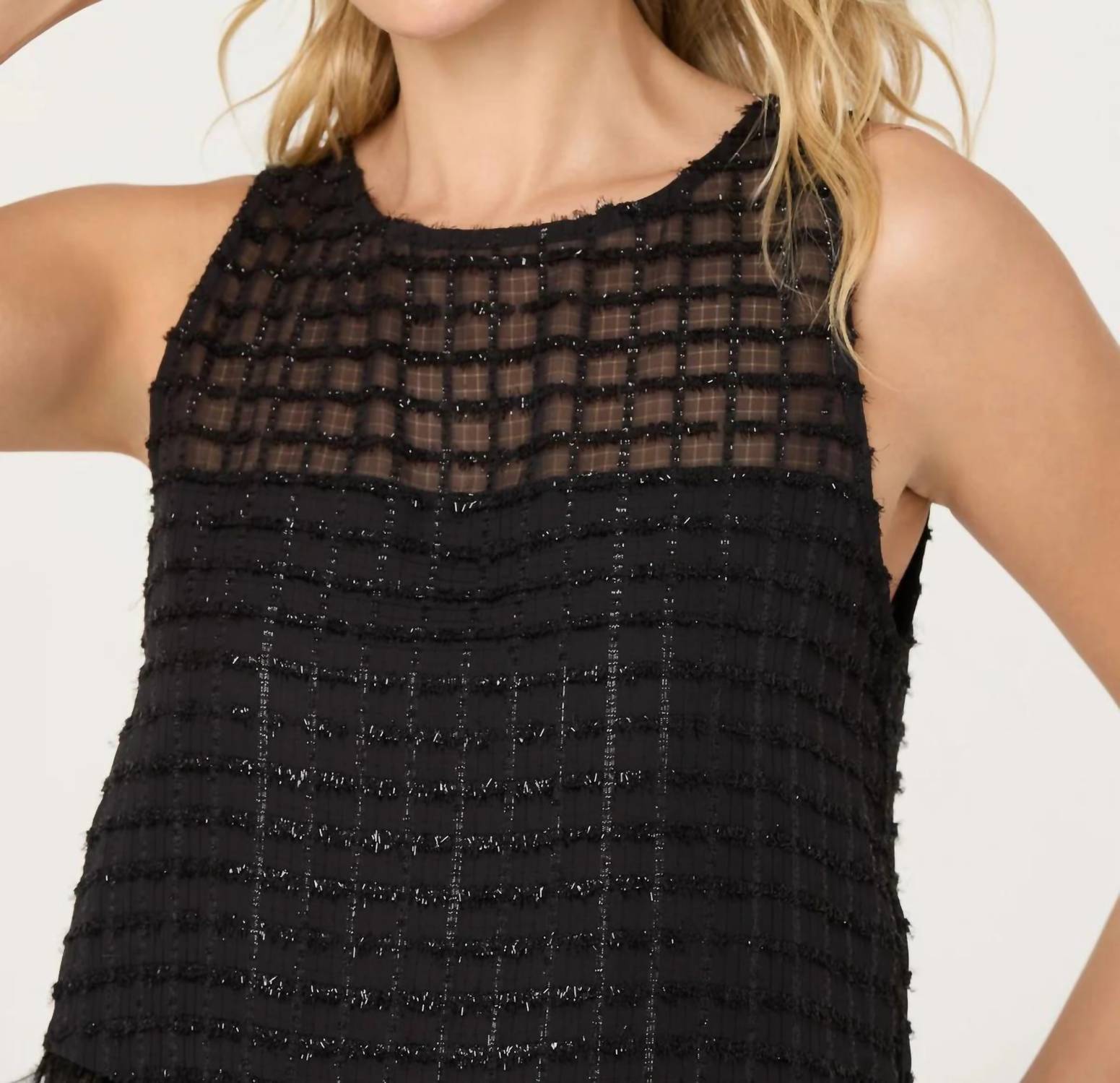 Astr - Etheos Feather Trim Top