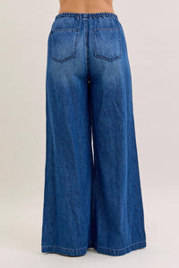Judy Blue - Women's High Waist Featherweight Palazzo Fit Jeans