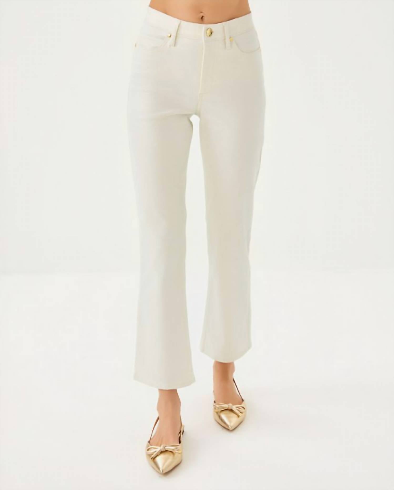 Lilly Pulitzer Liza Shimmer Crop Flare Jeans in coconut metallic - women's pants - view 4