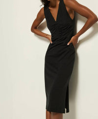 Nation LTD Sumi Tank Midi Dress in jet black 1 - women's dress - detail view